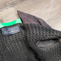 "Deluxe Crystal" Crochet Fly Veil Ear Bonnet, bling, piping *gc, dirty, hairy, faded, curled edges, stains