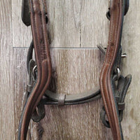 Padded Bridle, 2 leather bit straps *gc, NO Reins, NO Bit Clips, dirty, residue, edge scrapes