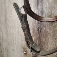 Padded Bridle, 2 leather bit straps *gc, NO Reins, NO Bit Clips, dirty, residue, edge scrapes
