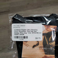 Ultra Stretchy Pearl Scrunchie, Fine Hair Net, Bobby Pins, bag *new