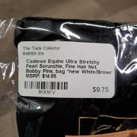 Ultra Stretchy Pearl Scrunchie, Fine Hair Net, Bobby Pins, bag *new