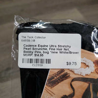 Ultra Stretchy Pearl Scrunchie, Fine Hair Net, Bobby Pins, bag *new