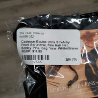 Ultra Stretchy Pearl Scrunchie, Fine Hair Net, Bobby Pins, bag *new