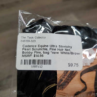 Ultra Stretchy Pearl Scrunchie, Fine Hair Net, Bobby Pins, bag *new