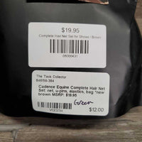 Complete Hair Net Set: net, u-pins, elastics, bag *new