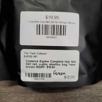 Complete Hair Net Set: net, u-pins, elastics, bag *new