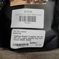 Complete Hair Net Set: net, u-pins, elastics, bag *new