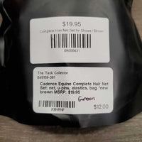 Complete Hair Net Set: net, u-pins, elastics, bag *new