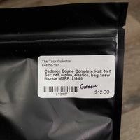 Complete Hair Net Set: net, u-pins, elastics, bag *new