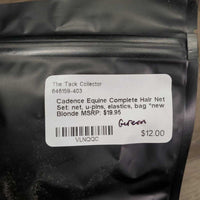 Complete Hair Net Set: net, u-pins, elastics, bag *new