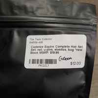 Complete Hair Net Set: net, u-pins, elastics, bag *new