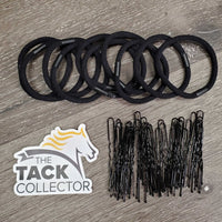 Complete Hair Net Set: net, u-pins, elastics, bag *new