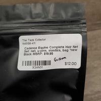 Complete Hair Net Set: net, u-pins, elastics, bag *new