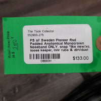 Rsd Padded Anatomical Monocrown Noseband ONLY, snap *like new/xc, loose keeper, mnr rubs & dirt/dust