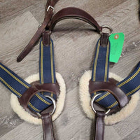 5 Point Breastplate, 3 Sheepskins *gc, dusty, scrapes, xholes, clean, rubs, dry, MISSING 1 Strap