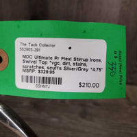 Pr Flexi Stirrup Irons, Swivel Top *vgc, dirt, stains, scratches, scuffs