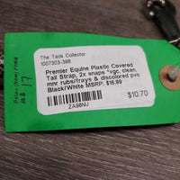 Plastic Covered Tail Strap, 2x snaps *vgc, clean, mnr rubs/frays & discolored pvc