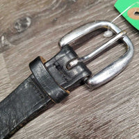 Soft Leather Belt, Ribbon, 2 bits *gc, dingy ribbon, stains, scrapes, dents