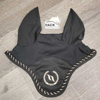 Light Perforated Ear Bonnet Fly Veil, 1x piping *gc, clean, sparkles, mnr hair, shrunk, curled