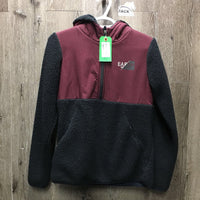 Hvy Fleece Pullover Jacket, Hood *vgc, mnr faded, hairy & clumpy