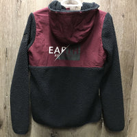 Hvy Fleece Pullover Jacket, Hood *vgc, mnr faded, hairy & clumpy