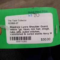 Lycra Shoulder Guard, velcro *gc, clean, mnr hair, snags, rubs, pills, pulled stitches, v.stretched & curled elastic