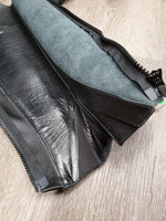 Leather Half Chaps, Back Zips, Bag, tag *new
