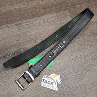 Wide Soft Leather Belt, Buckle, bits *like new, mnr film/residue, dusty & rubs