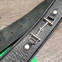 Wide Soft Leather Belt, Buckle, bits *like new, mnr film/residue, dusty & rubs