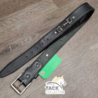 Wide Soft Leather Belt, Buckle, bits *like new, mnr film/residue, dusty & rubs