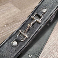 Wide Soft Leather Belt, Buckle, bits *like new, mnr film/residue, dusty & rubs