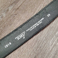 Wide Soft Leather Belt, Buckle, bits *like new, mnr film/residue, dusty & rubs