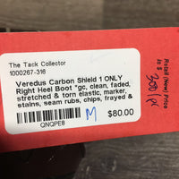 1 ONLY Right Heel Boot *gc, clean, faded, stretched & torn elastic, marker, stains, seam rubs, chips, frayed & hairy velcro