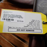 18" *W 6" Devoucoux Chiberta Monoflap Saddle, 2 Breastplate D Rings, Green Devoucoux Nylon Cover, Lg Front & Back Exterior Blocks, Foam Panels, Flaps: 13"L x 13.5"W Serial #: 15S13006094 Arcade Normale 18 1A 2PB D3D