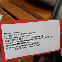 18" *W 6" Devoucoux Chiberta Monoflap Saddle, 2 Breastplate D Rings, Green Devoucoux Nylon Cover, Lg Front & Back Exterior Blocks, Foam Panels, Flaps: 13"L x 13.5"W Serial #: 15S13006094 Arcade Normale 18 1A 2PB D3D