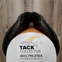 16" Adj *set XW 6.5" Dressage Saddle, Black/Green Nylon Cover, v.small Pencil Rolls, Rear Gusset Panels, Wool Flocking, Flaps: 16"L x 12.5"W Serial #: 165 KL 017