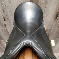 16" Adj *set XW 6.5" Dressage Saddle, Black/Green Nylon Cover, v.small Pencil Rolls, Rear Gusset Panels, Wool Flocking, Flaps: 16"L x 12.5"W Serial #: 165 KL 017