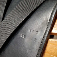 16" Adj *set XW 6.5" Dressage Saddle, Black/Green Nylon Cover, v.small Pencil Rolls, Rear Gusset Panels, Wool Flocking, Flaps: 16"L x 12.5"W Serial #: 165 KL 017