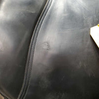 16" Adj *set XW 6.5" Dressage Saddle, Black/Green Nylon Cover, v.small Pencil Rolls, Rear Gusset Panels, Wool Flocking, Flaps: 16"L x 12.5"W Serial #: 165 KL 017