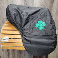 16" Adj *set XW 6.5" Dressage Saddle, Black/Green Nylon Cover, v.small Pencil Rolls, Rear Gusset Panels, Wool Flocking, Flaps: 16"L x 12.5"W Serial #: 165 KL 017