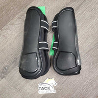 Pr Open Front Boots, tabs *vgc, clean, mnr scrape, scratches & hairy