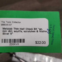 Thin Half Cheek Bit *gc, mnr dirt, scuffs, scratches & stains