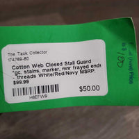 Cotton Web Closed Stall Guard *gc, stains, marker, mnr frayed ends - threads