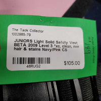 JUNIORS Light Solid Safety Vest, BETA 2009 Level 3 *xc, clean, mnr hair & stains