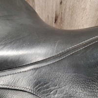 18" Adj *set XW 6.25" Schleese Liberty Dressage Saddle, 2 Lg Front Velcro Blocks, Navy Schleese Fleece Lined Cover, Cutback Pommel, Shoulder Relief Panels, Rear Gussets, Wool Flocking, Flaps: 17"L x 12.5"W Serial #: 3 HW SR 4-18 10366S0411