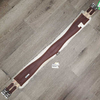 Nylon Cotton & Fleece Lined Girth, 2x Els, D Ring, Clik Buckles *gc, clean, stains, rubs, clumpy, marker