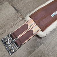 Nylon Cotton & Fleece Lined Girth, 2x Els, D Ring, Clik Buckles *gc, clean, stains, rubs, clumpy, marker