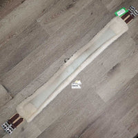 Nylon Cotton & Fleece Lined Girth, 2x Els, D Ring, Clik Buckles *gc, clean, stains, rubs, clumpy, marker