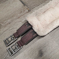 Nylon Web Fleece Lined Girth, 2x Els, D Ring *gc, clean, stains, hairy, clumpy, dingy, rubs, pills