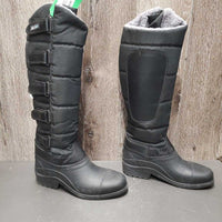 Tall Fleece Lined Winter Boots, velcro *xc, mnr dirt, hair